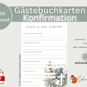 Gästebuchkarten zur Konfirmation (digital download)