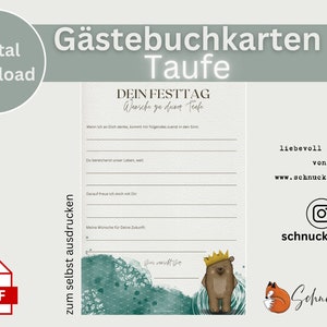 Gästebuchkarten zur Taufe (digital download)