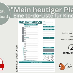 To-Do List for Children (digital download)