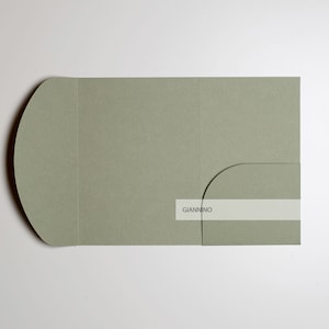 Sobre de bolsillo con forma de arco, color verde salvia, 180 g/m², sobre de bolsillo para bodas, sobres de bolsillo para invitaciones, sobre grueso, sobres hechos a mano, listo para enviar