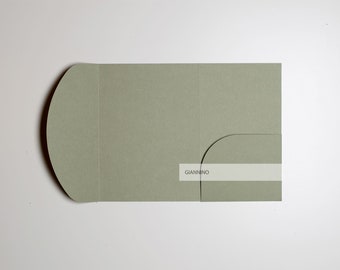 Pocketfold arch, sage green, 180 gsm, wedding pocketfold, pocketfold invites, thick envelope, hand-made envelopes. ready to ship