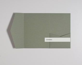 Pocketfold invite a7,  green wallet envelope, wedding stationery, rectangular pocket fold, rsvp envelopes, pocket envelope