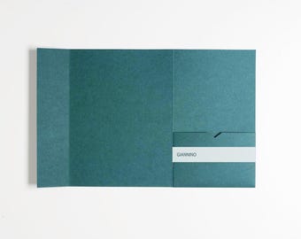 Envelope pocket C5/A5,  forest green wallet envelope, wedding stationery, rectangular pocket fold, rsvp envelopes, textured .