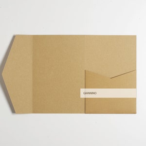 Invito tascabile, colore marrone kraft, buste da matrimonio, tascabile rettangolare, buste RSVP, busta tascabile
