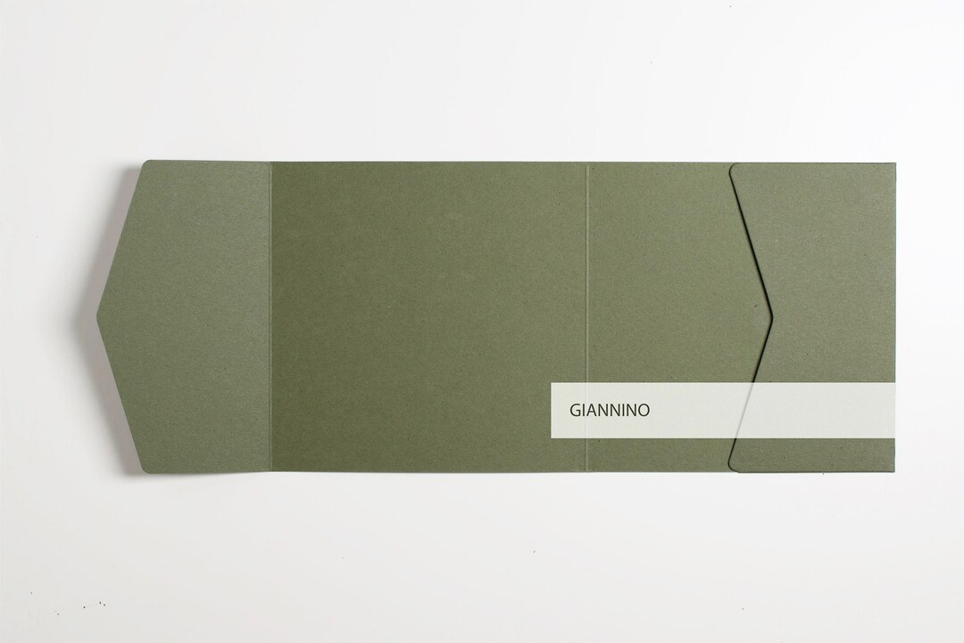 Pocketfold Envelope, Olive Green, Invitation Wedding Envelopes, Square