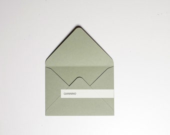 Elegant envelope, sage green, 5x7 thick 180 gsm, invitation envelope, thick envelope, hand-made envelopes. ready to ship