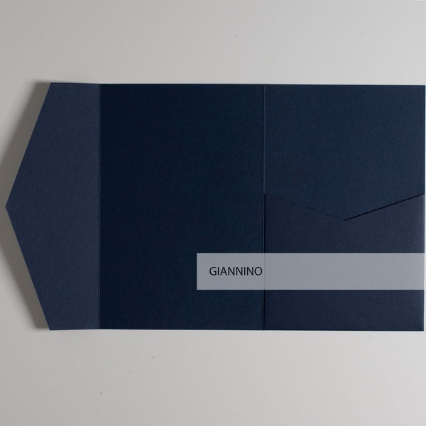 Pocketfold blue, dark blue, pocket envelope, wedding envelopes, rectangular pocket fold, rsvp envelopes, pocket envelope