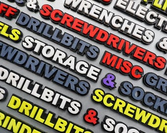 12pcs Custom Magnetic Toolbox Labels | Personalized Toolchest Organizer for Workshop Drawers & Equipment