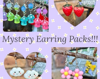 Earring Mystery Pack, Earrings gift for her gift for mum mystery box for earring lover cute kawaii earrings