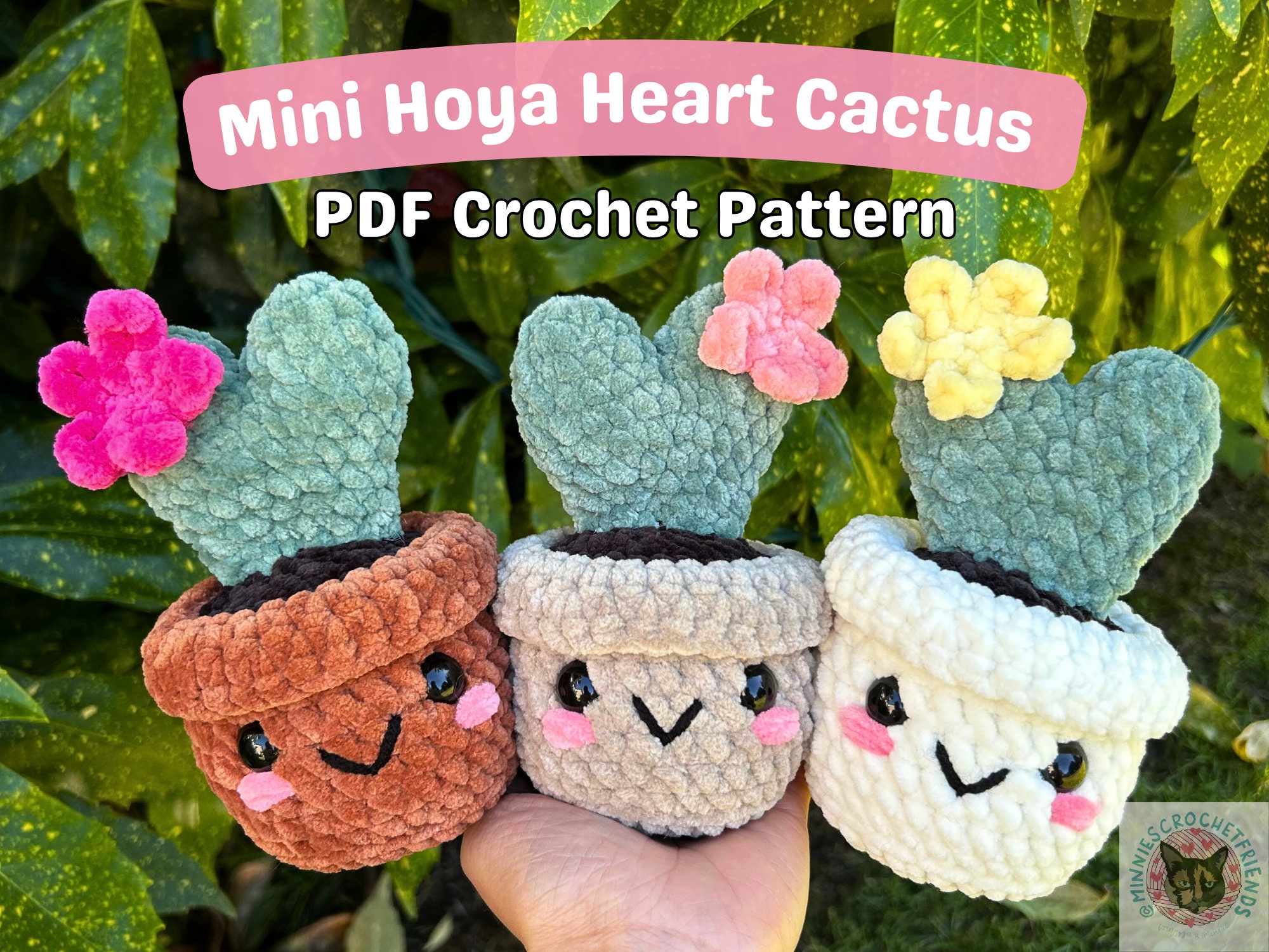 Mini Hoya Heart Cactus PDF Crochet Pattern (crochet Plants, Cactus