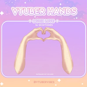 Veel liefde - handen | Vtuber | 2D | Trek | YouTube | Kawaii | Leuk | Prop | Hart | Activa |