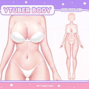 Vtuber Body | Base | Character | Model | Unrigged | Concept | Skin | Asset | Layers | Cut | PSD | Template