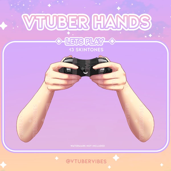 Lets Play - Hands | Vtuber | Twitch | Youtube | Controller | Prop | Asset | Hands | Gaming | 2d