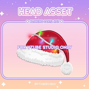 Blinking Santa Hat - Vtuber | Twitch | Youtube | Red | Lights | Prop | Accessory | Streamer | Christmas | Holiday | Xmas
