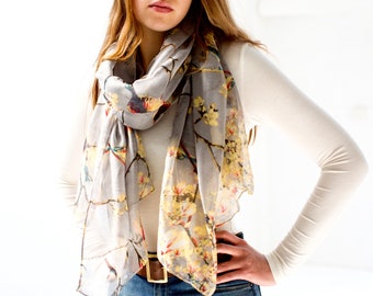 Personalised Soft Bird Print Scarf