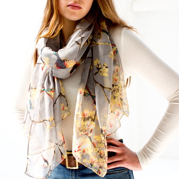 Personalised Soft Bird Print Scarf