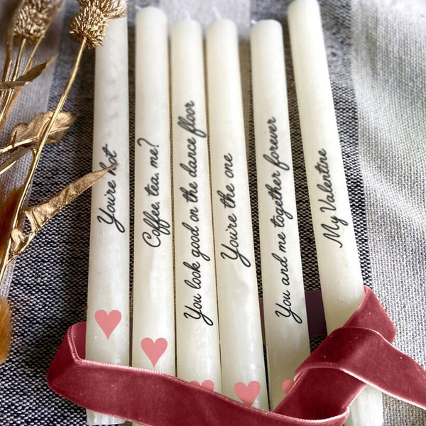 Personalised Heart and Message Candles