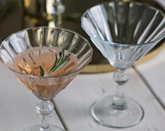 Set of Two Deco Cocktail Glasses