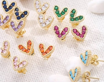 Gold Jewel Heart Earrings In A Personsalised Gift Box