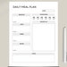 Printable Daily Meal Planner, Food Diary, Diet Planner, Grocery List ...