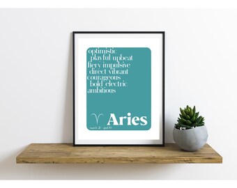 Aries | Zodiac | Aries Traits | Digital Print