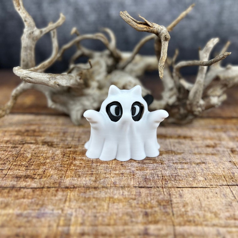 Zweiteilige Geister Katze Halloween Dekoration