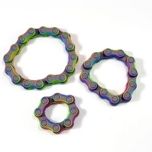 Juguete antiestrés con forma de cadena de bicicleta: juguete sensorial impreso en 3D para aliviar el estrés - Juego de 3 3er Set Farbe 1