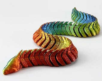 Articulated Eel – Large 60 cm Flexible Fidget Toy | 3D Printed Unique Desk Companion