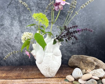 Herzförmige Vase im anatomischen Stil für Trockenblumen, Anatomische Herz Vase, décoration d'intérieur