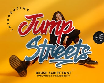 Jump Streets - Vintage Font, Professional Font, Procreate Font, Canva Font, Logo Font, Modern Font, Elegant Font, Script Font