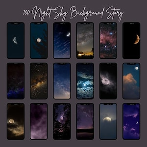 Storia di sfondo del cielo notturno, modelli Instagram di notte stellata, modello di sfondo del cielo lunare
