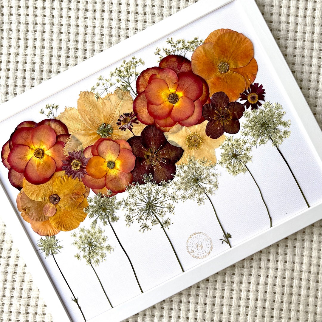 Pressed Dried Flowers Artwork. Framed. Herbarium. Botanical Etsy