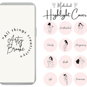 12 Motherhood Instagram Highlight Cover | Minimal Highlight Icons | Mom Life | Baby Instagram Highlight Covers | Mama Blog Highlight Icons