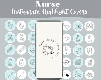 54 Nurse Instagram Highlight Covers | Medical Instagram Icons | Health Care Instagram Highlight Covers | For Nurses | Minimalist | Hospital