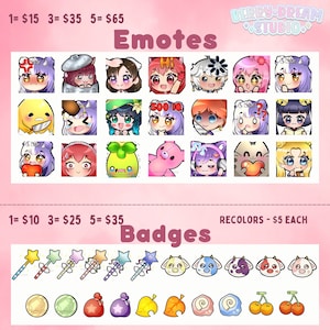 Custom Twitch Emotes, Discord, Twitch, Youtube, DnD, Cute, Anime, Vtuber