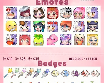 Custom Twitch Emotes, Discord, Twitch, Youtube, DnD, Cute, Anime, Vtuber