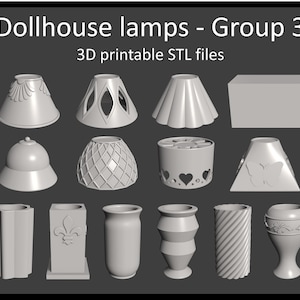 Dollhouse lamp STL files - Group 3