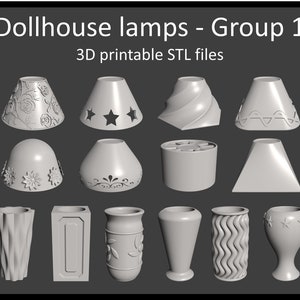 Dollhouse lamp STL files - Group 1