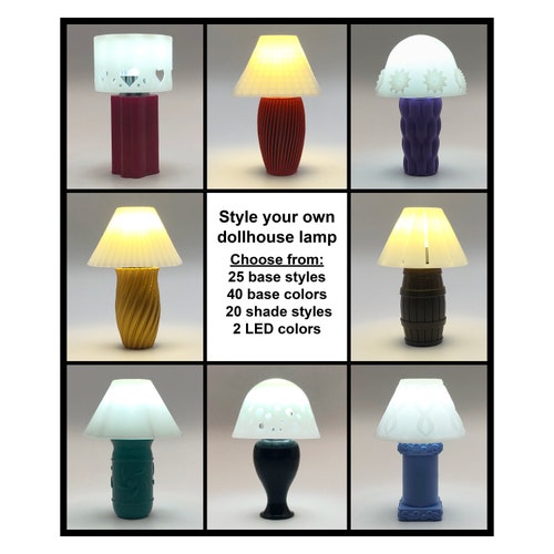 Customizable Dollhouse Lamp With Batteryoperated LED Etsy