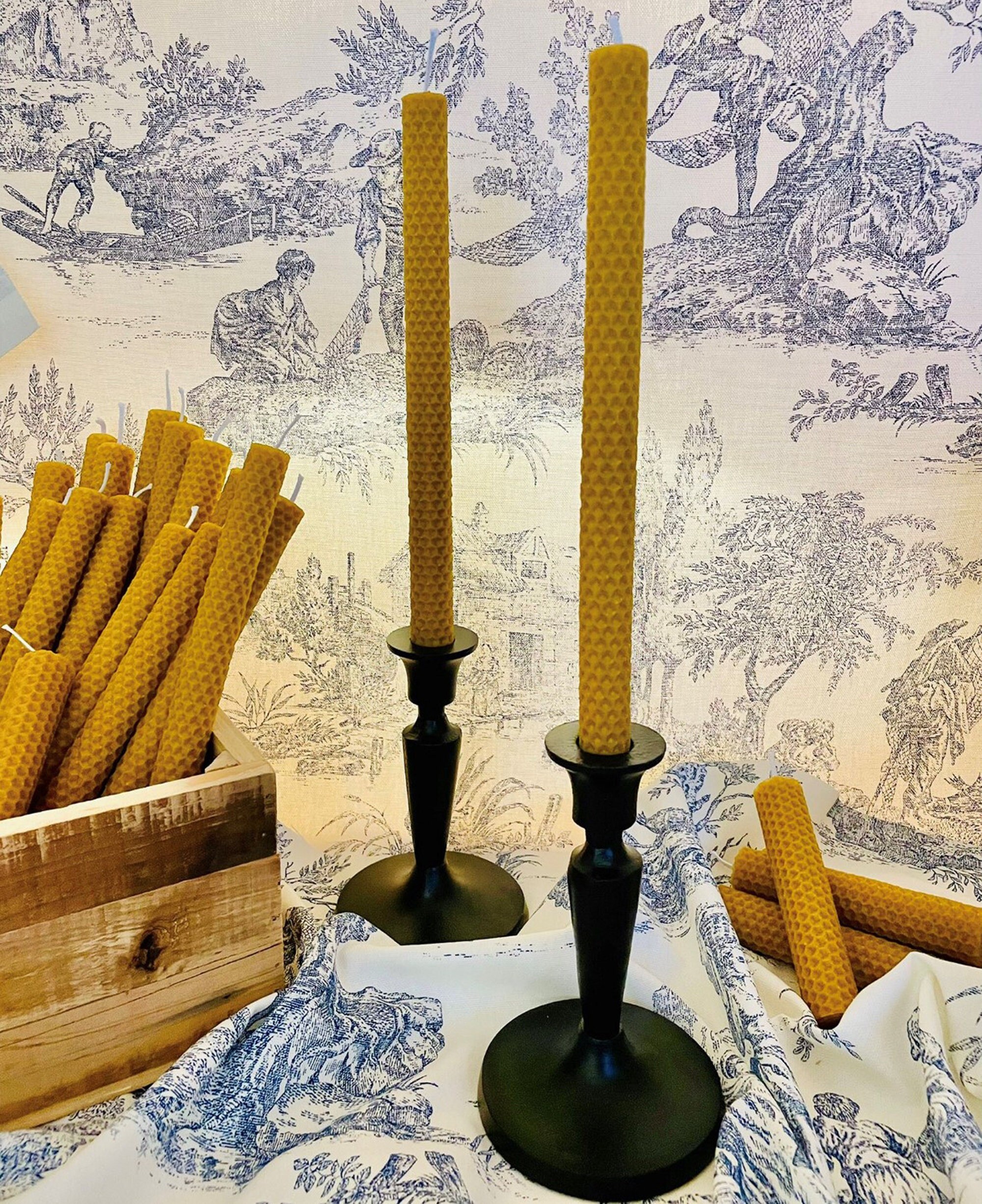 Bougies en Cire d'abeille Pure 100% Naturelle