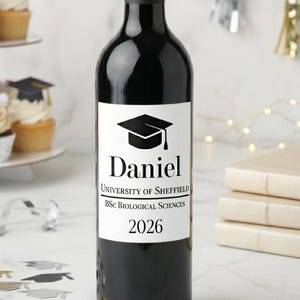 Personalised Wine Bottle label Sticker / Waterproof / Scratch Resistant / Wine table decor / Graduation /Personalized Label / Custom Label