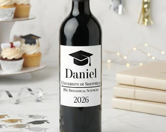 Personalised Wine Bottle label Sticker / Waterproof / Scratch Resistant / Wine table decor / Graduation /Personalized Label / Custom Label