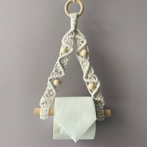 Porta asciugamani Macrame, porta carta igienica Macrame, arredamento bagno e WC boho, equipaggiamento furgone, cabina, piccola casa, boho