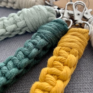 Llavero Macramé, correa de llavero, llavero mosquetón de algodón, regalo de invitada de boda, día del padre, regalo de maestro, vanlife