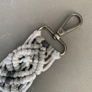 Solid Keychain - Handmade Macrame Carabiner Keychain | 12