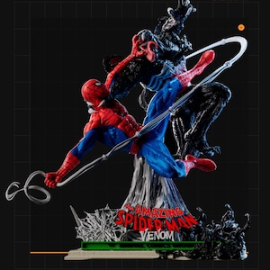 3d Resin printed Spiderman and venom
