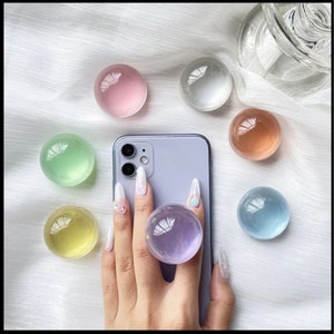 Crystal Orb Phone Holders | Transparent Round Ball Phone Grips