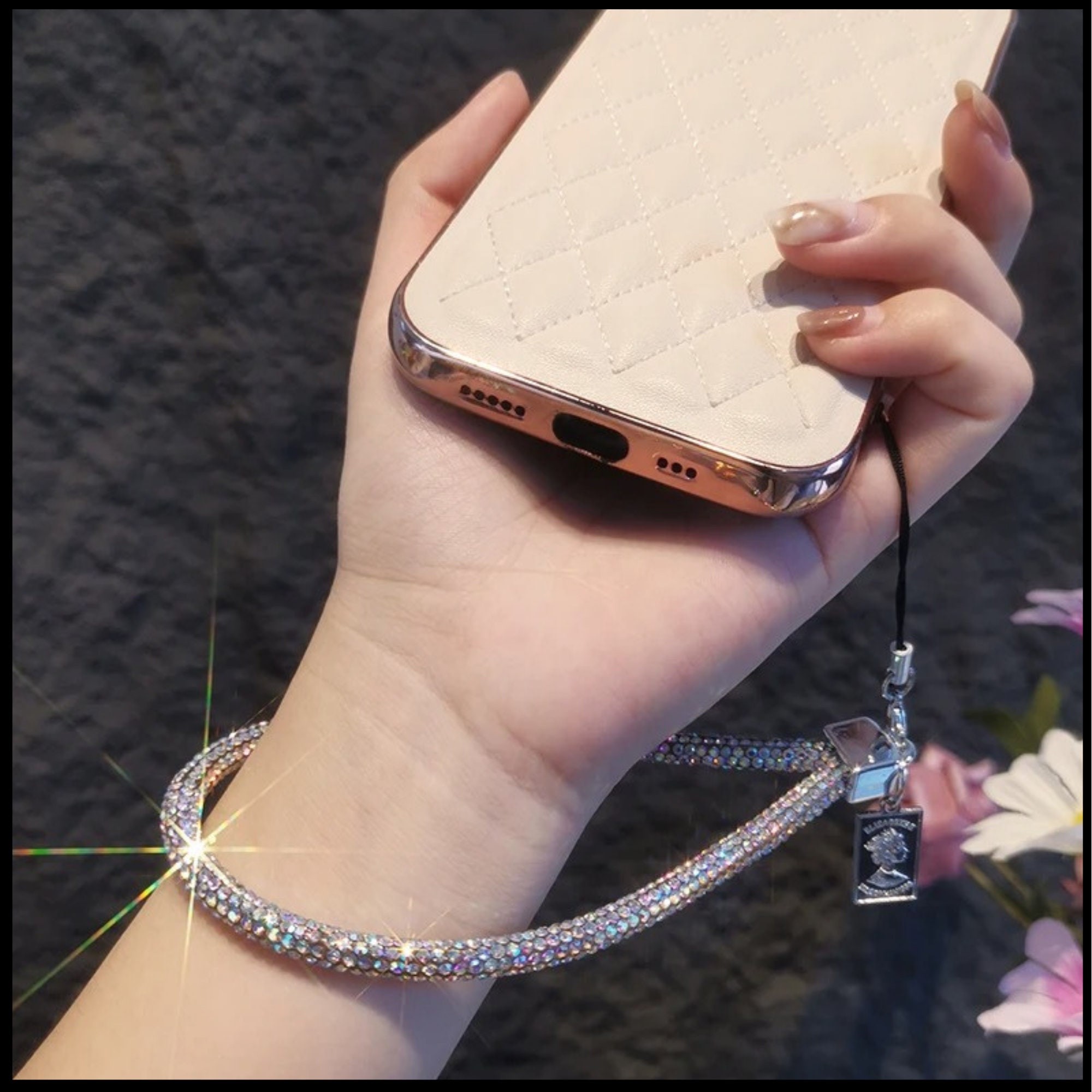 Iridescent Transparent Phone Chain Wristlet Bag Charm Rope Strap Lanyard  Clasp