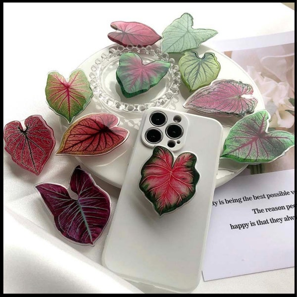 Caladium/Heart of Jesus Plant Phone Grips | Leaf Phone Holders