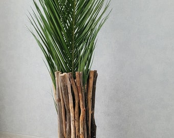 Wooden vase tree branch Office-Indoor Decor, Ornamental Vases, Unique Object Design Wood, Abstract Wooden Vase for Dried Flowers